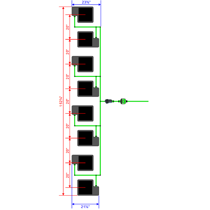 Alien Hydroponics EasyFeed 8 Pot 8 Row Kit
