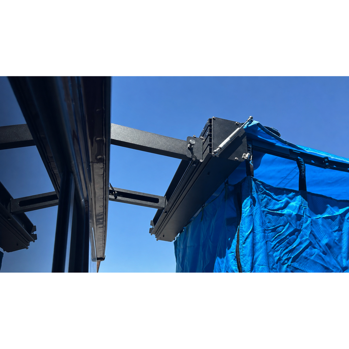 Dirtbox Overland Universal Shower Awning Offset Bracket – Roof Rack & T-Track Extension Mount