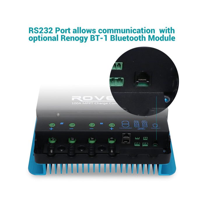 Renogy Rover 100 Amp MPPT Solar Charge Controller & BT-1 & Renogy ONE Core