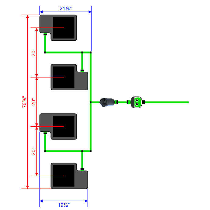 Alien Hydroponics EasyFeed 4 Pot 4 Row Kit