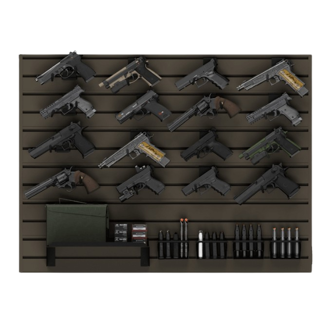 Hold Up Displays HD109 16 Pistol Gun Wall Bundle