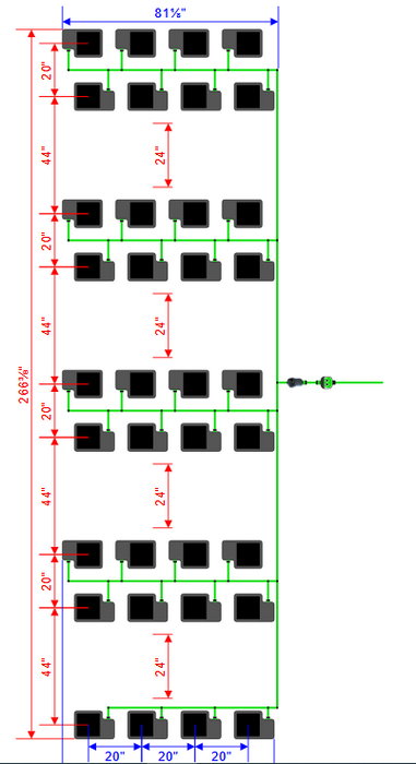 Alien Hydroponics EasyFeed 36 Pot 9 Row Kit