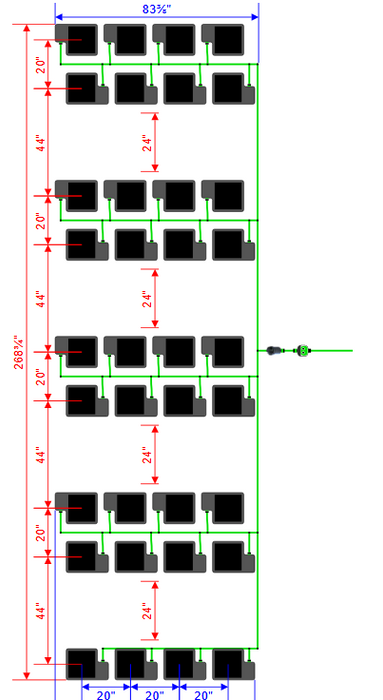 Alien Hydroponics EasyFeed 36 Pot 9 Row Kit