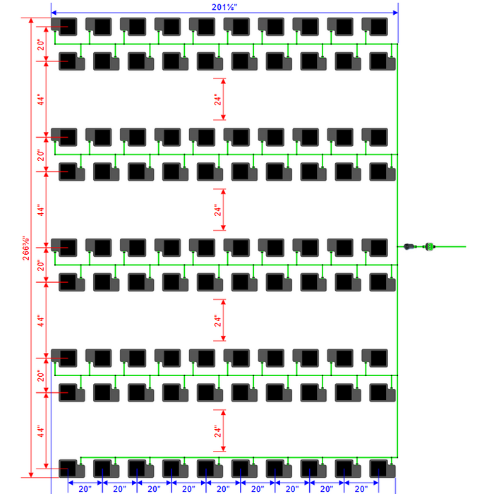 Alien Hydroponics EasyFeed 90 Pot 9 Row Kit