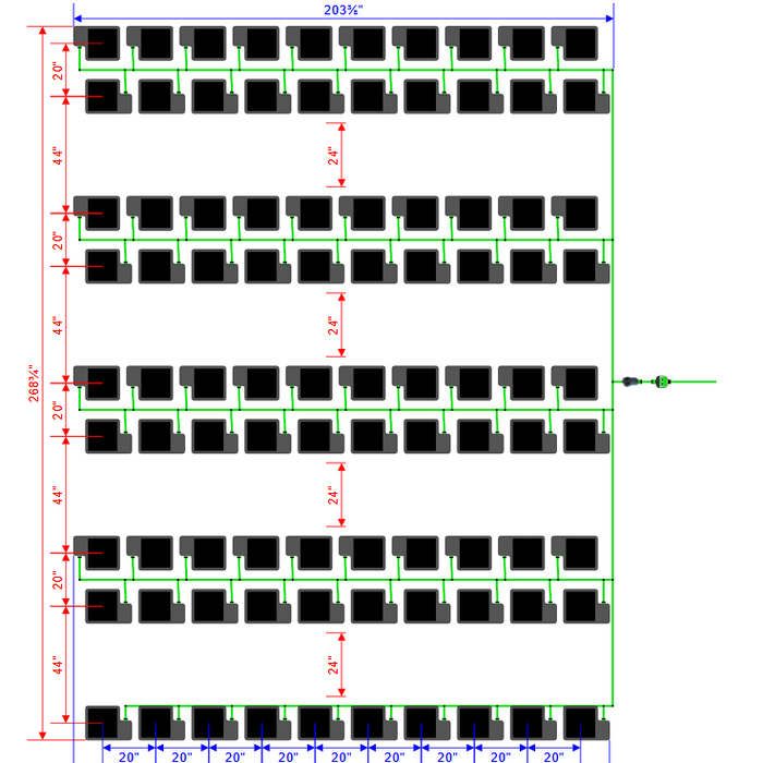 Alien Hydroponics EasyFeed 90 Pot 9 Row Kit