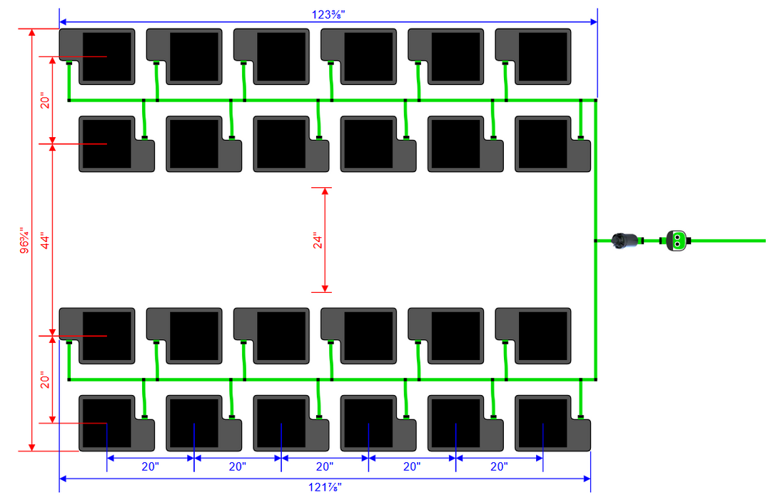 Alien Hydroponics EasyFeed 24 Pot 4 Row Kit