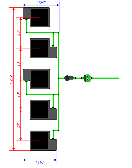 Alien Hydroponics EasyFeed 5 Pot 5 Row Kit