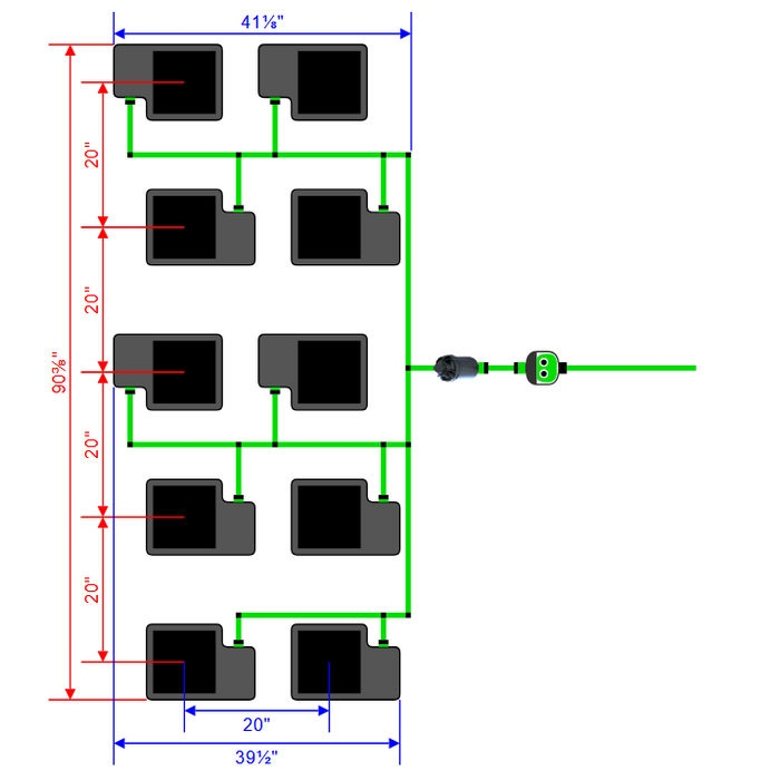 Alien Hydroponics EasyFeed 10 Pot 5 Row Kit