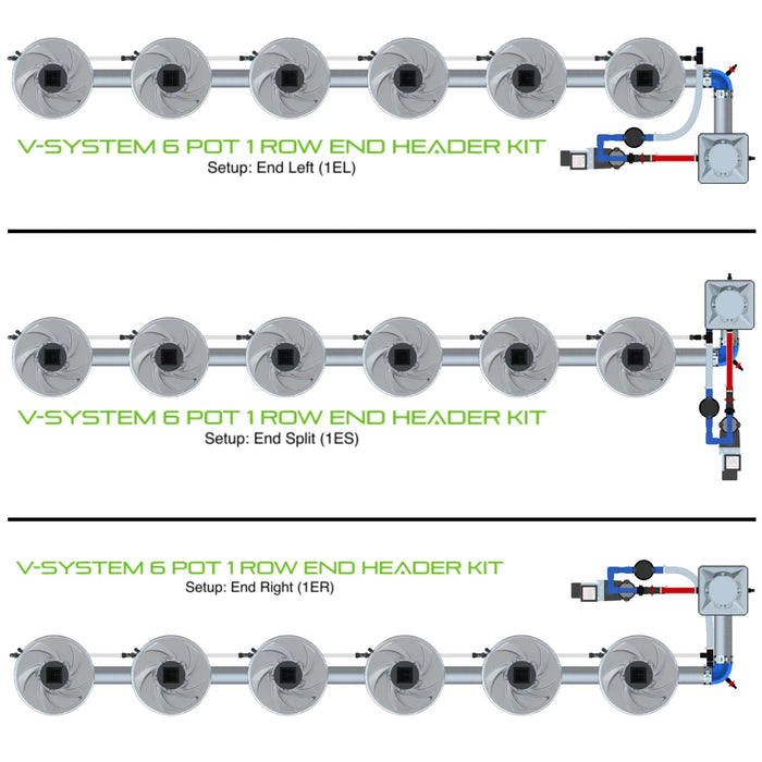 Alien Hydroponics V-SYSTEM 6 Pot 1 Row Kit