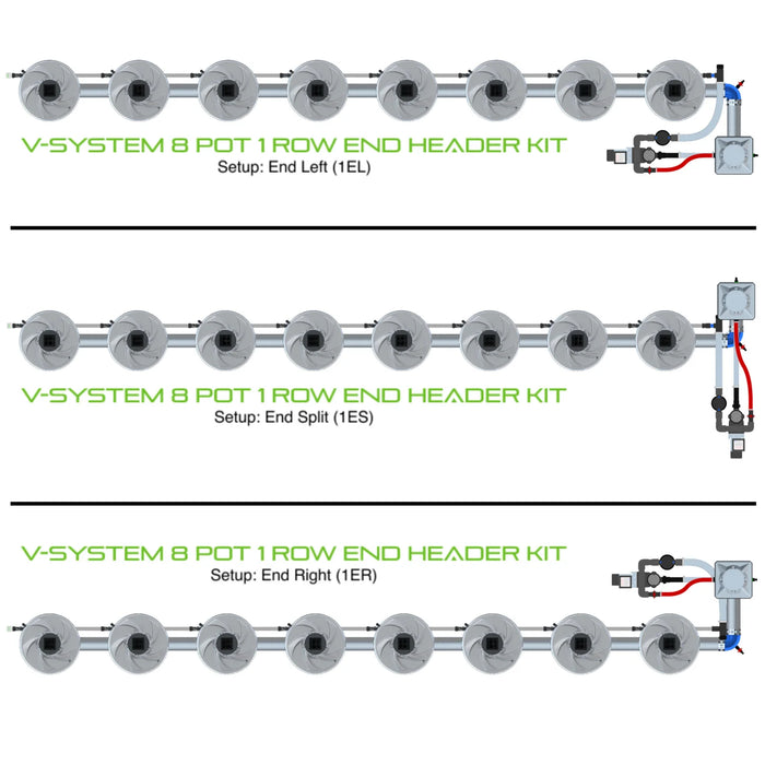 Alien Hydroponics V-SYSTEM 8 Pot 1 Row Kit