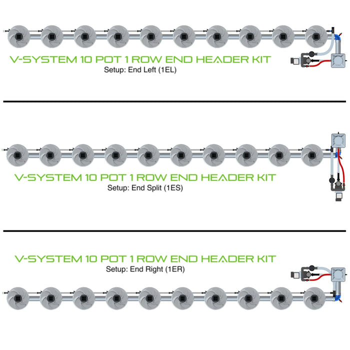 Alien Hydroponics V-SYSTEM 10 Pot 1 Row Kit