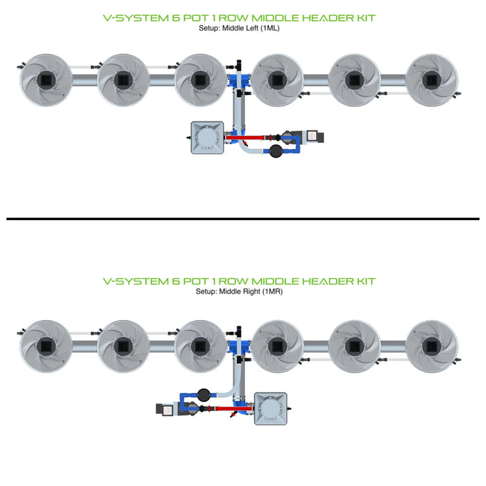 Alien Hydroponics V-SYSTEM 6 Pot 1 Row Kit