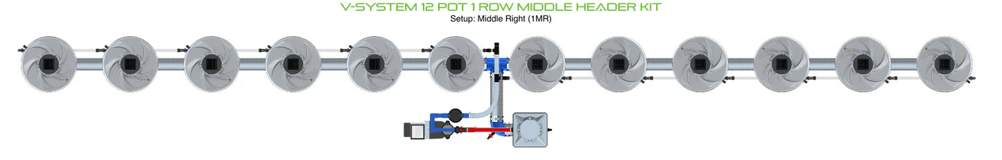 Alien Hydroponics V-SYSTEM 12 Pot 1 Row Kit