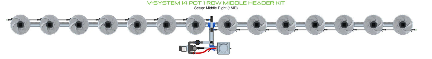 Alien Hydroponics V-SYSTEM 14 Pot 1 Row Kit