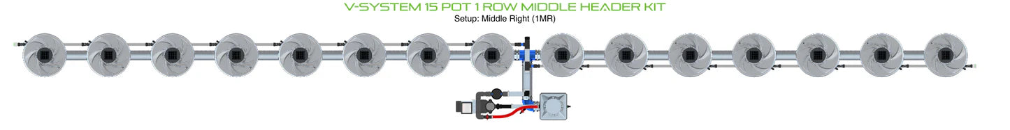 Alien Hydroponics V-SYSTEM 15 Pot 1 Row Kit