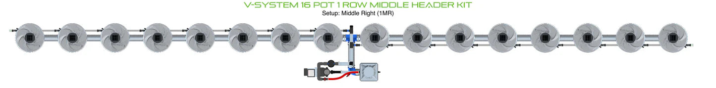 Alien Hydroponics V-SYSTEM 16 Pot 1 Row Kit