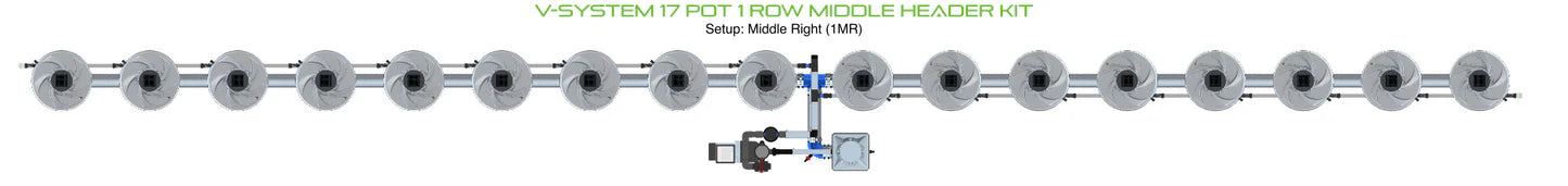 Alien Hydroponics V-SYSTEM 17 Pot 1 Row Kit