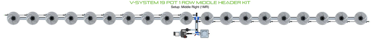 Alien Hydroponics V-SYSTEM 19 Pot 1 Row Kit