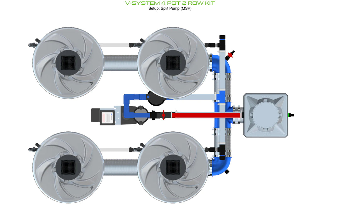 Alien Hydroponics V-SYSTEM 4 Pot 2 Row Kit