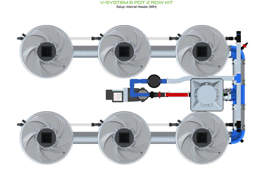 Alien Hydroponics V-SYSTEM 6 Pot 2 Row Kit