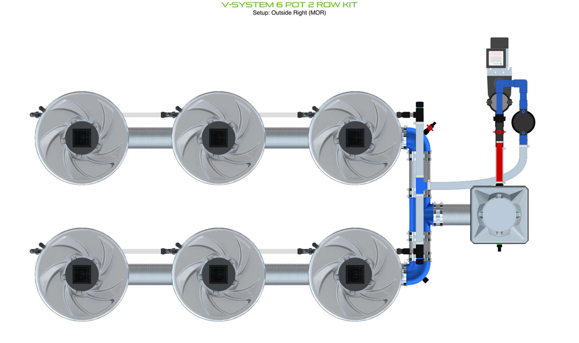 Alien Hydroponics V-SYSTEM 6 Pot 2 Row Kit