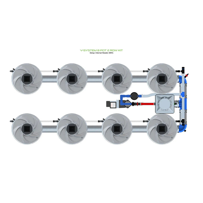Alien Hydroponics V-SYSTEM 8 Pot 2 Row Kit