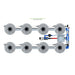 Alien Hydroponics V-SYSTEM 8 Pot 2 Row Kit