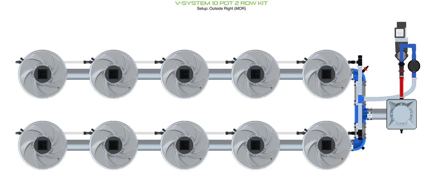 Alien Hydroponics V-SYSTEM 10 Pot 2 Row Kit