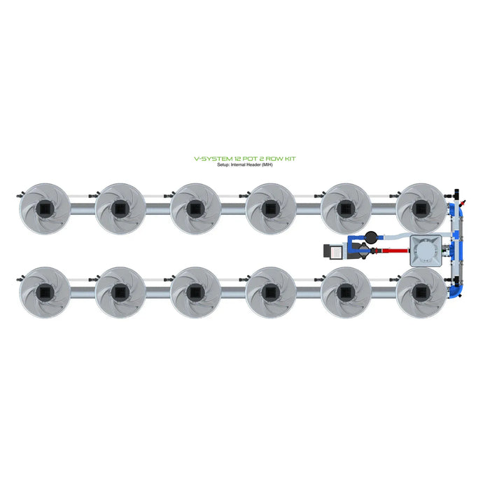 Alien Hydroponics V-SYSTEM 12 Pot 2 Row Kit