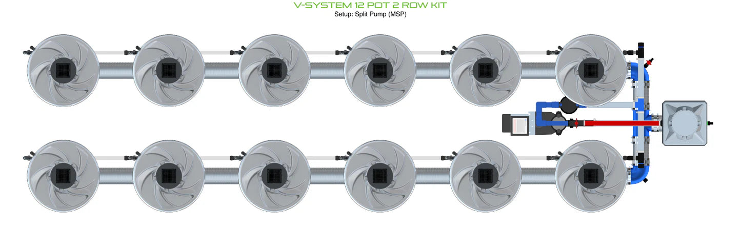 Alien Hydroponics V-SYSTEM 12 Pot 2 Row Kit