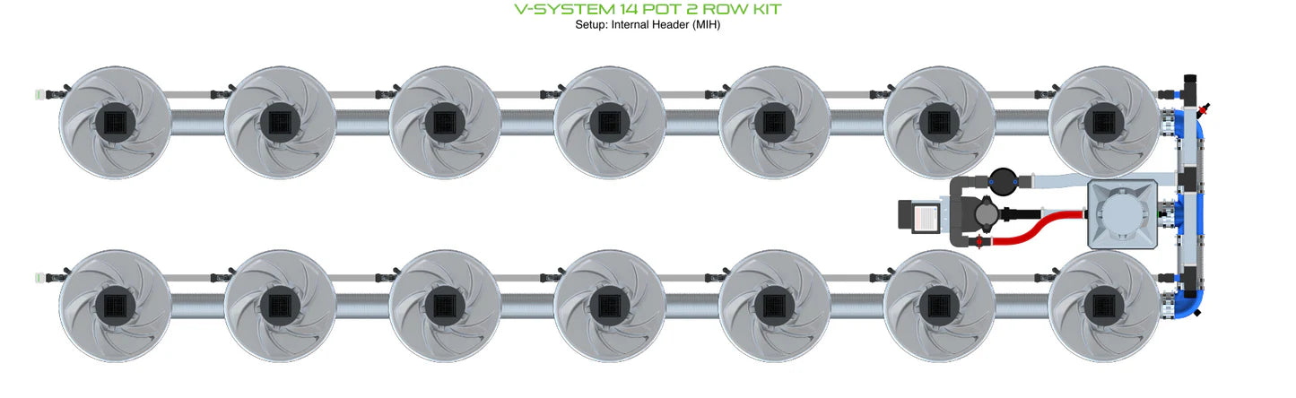 Alien Hydroponics V-SYSTEM 14 Pot 2 Row Kit