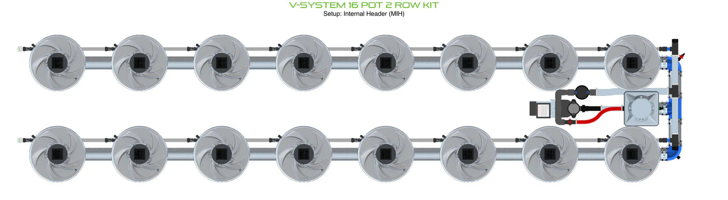 Alien Hydroponics V-SYSTEM 16 Pot 2 Row Kit