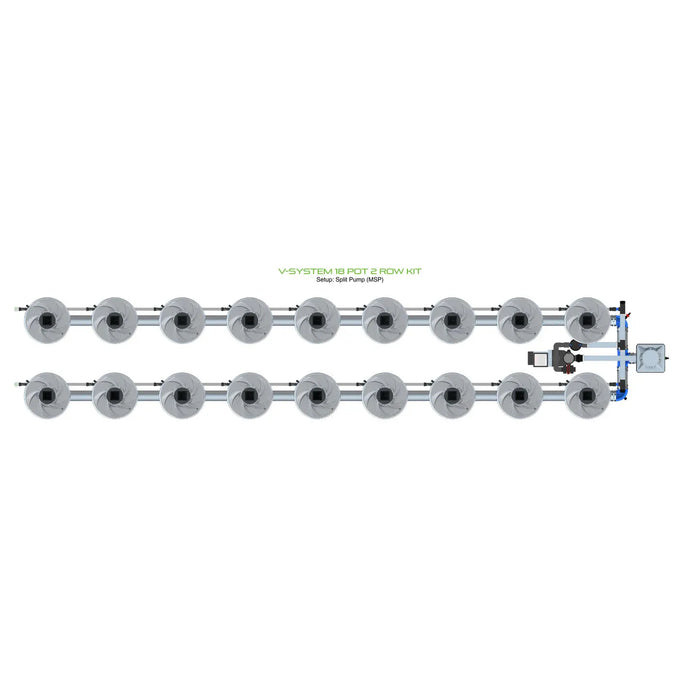 Alien Hydroponics V-SYSTEM 18 Pot 2 Row Kit