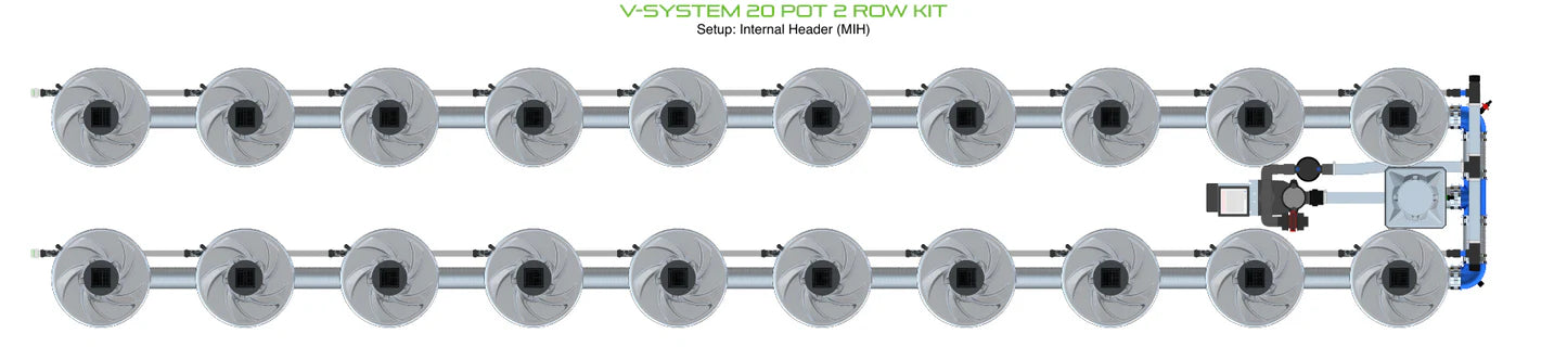 Alien Hydroponics V-SYSTEM 20 Pot 2 Row Kit