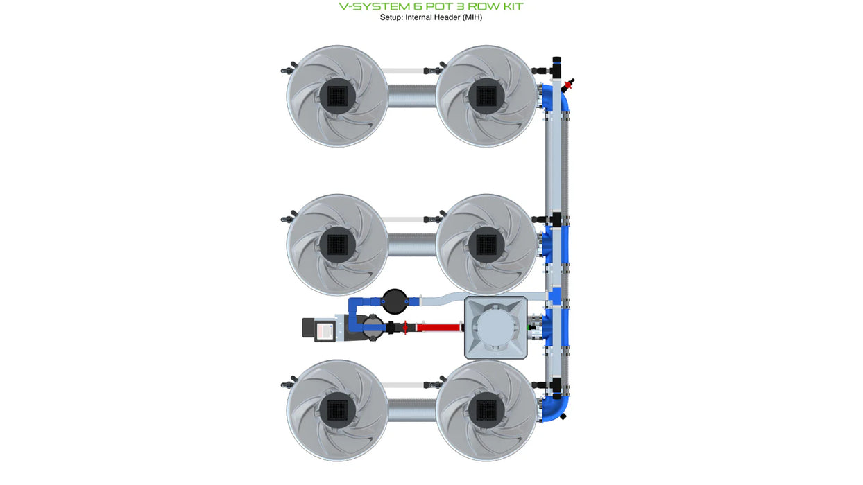 Alien Hydroponics V-SYSTEM 6 Pot 3 Row Kit