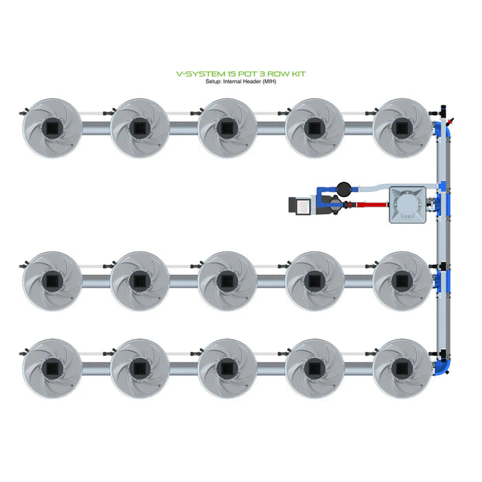 Alien Hydroponics V-SYSTEM 15 Pot 3 Row Kit