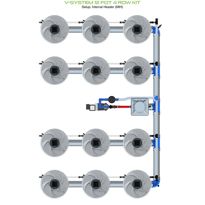 Alien Hydroponics V-SYSTEM 12 Pot 4 Row Kit