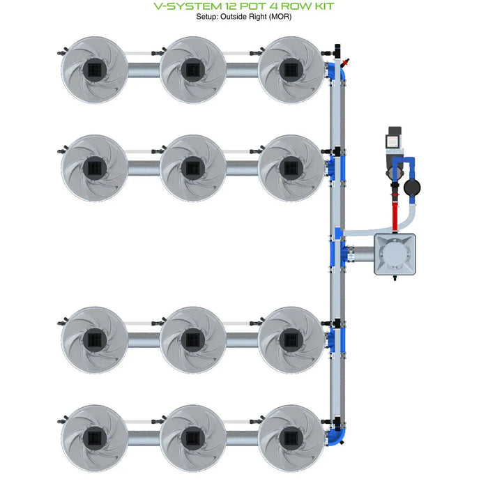 Alien Hydroponics V-SYSTEM 12 Pot 4 Row Kit