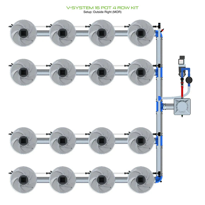 Alien Hydroponics V-SYSTEM 16 Pot 4 Row Kit