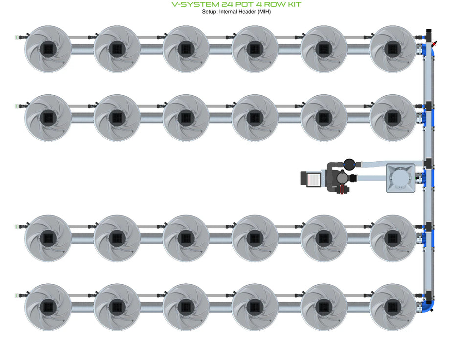 Alien Hydroponics V-SYSTEM 24 Pot 4 Row Kit