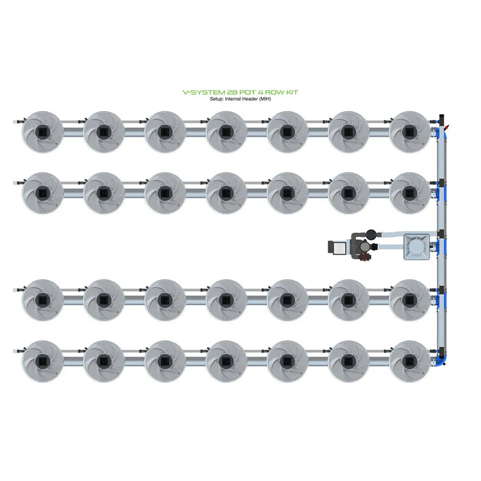 Alien Hydroponics V-SYSTEM 28 Pot 4 Row Kit