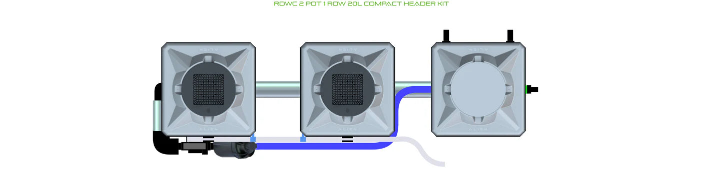 Alien Hydroponics RDWC 2 Pot 1 Row Kit