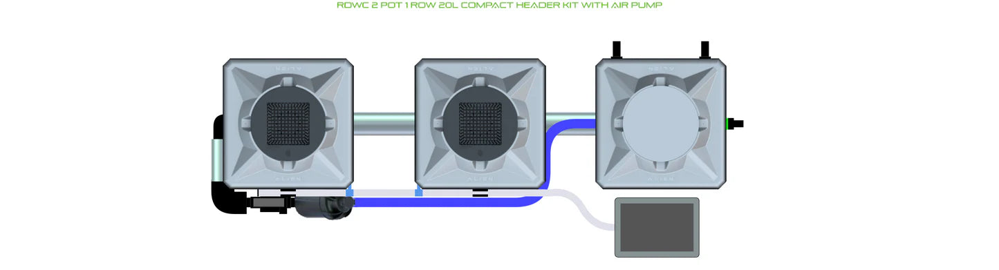 Alien Hydroponics RDWC 2 Pot 1 Row Kit