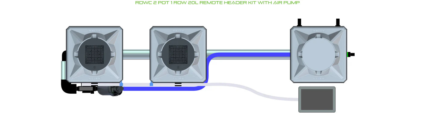 Alien Hydroponics RDWC 2 Pot 1 Row Kit