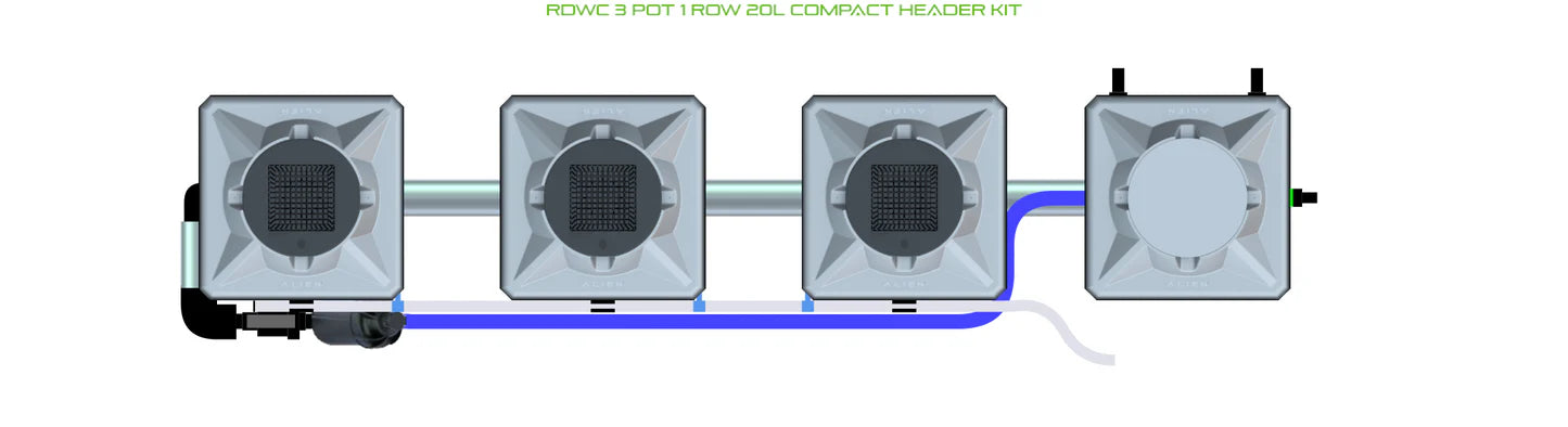 Alien Hydroponics RDWC 3 Pot 1 Row Kit