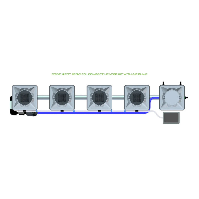 Alien Hydroponics RDWC 4 Pot 1 Row Kit