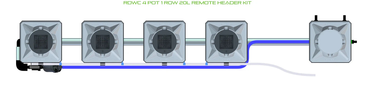 Alien Hydroponics RDWC 4 Pot 1 Row Kit