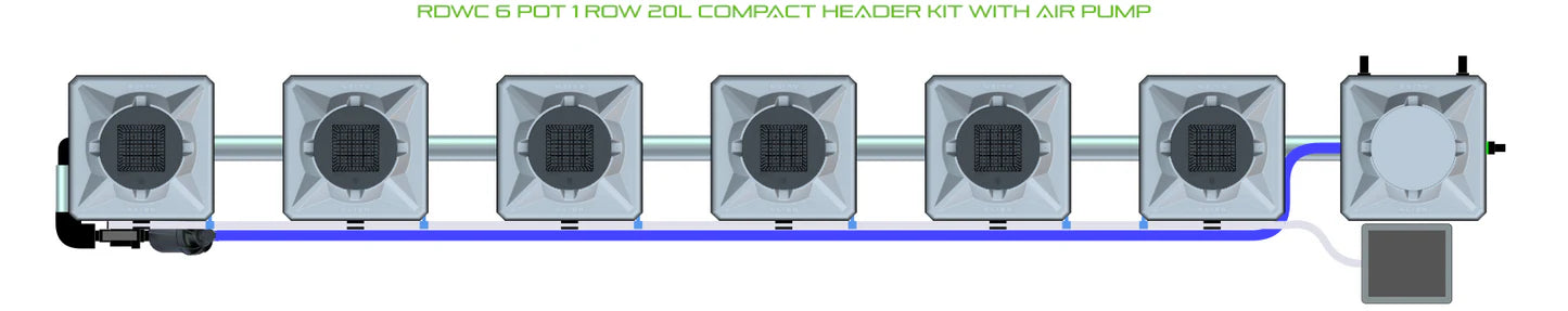 Alien Hydroponics RDWC 6 Pot 1 Row Kit