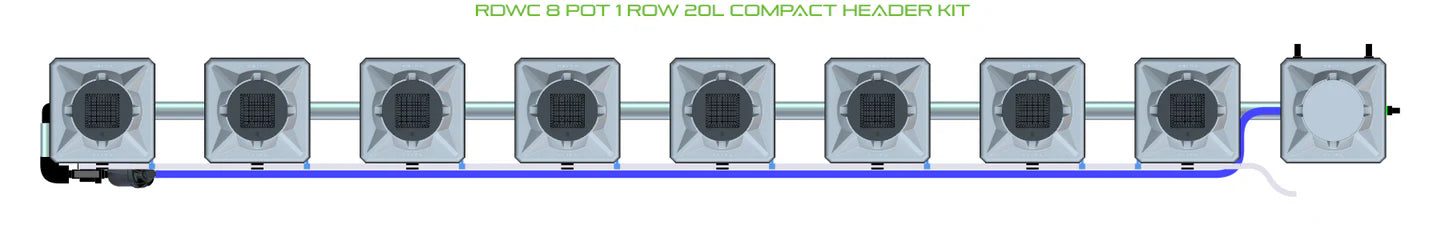 Alien Hydroponics RDWC 8 Pot 1 Row Kit