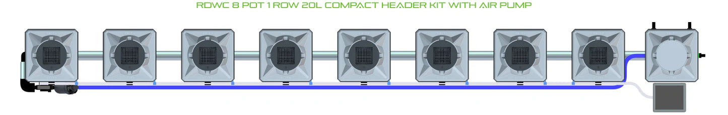 Alien Hydroponics RDWC 8 Pot 1 Row Kit